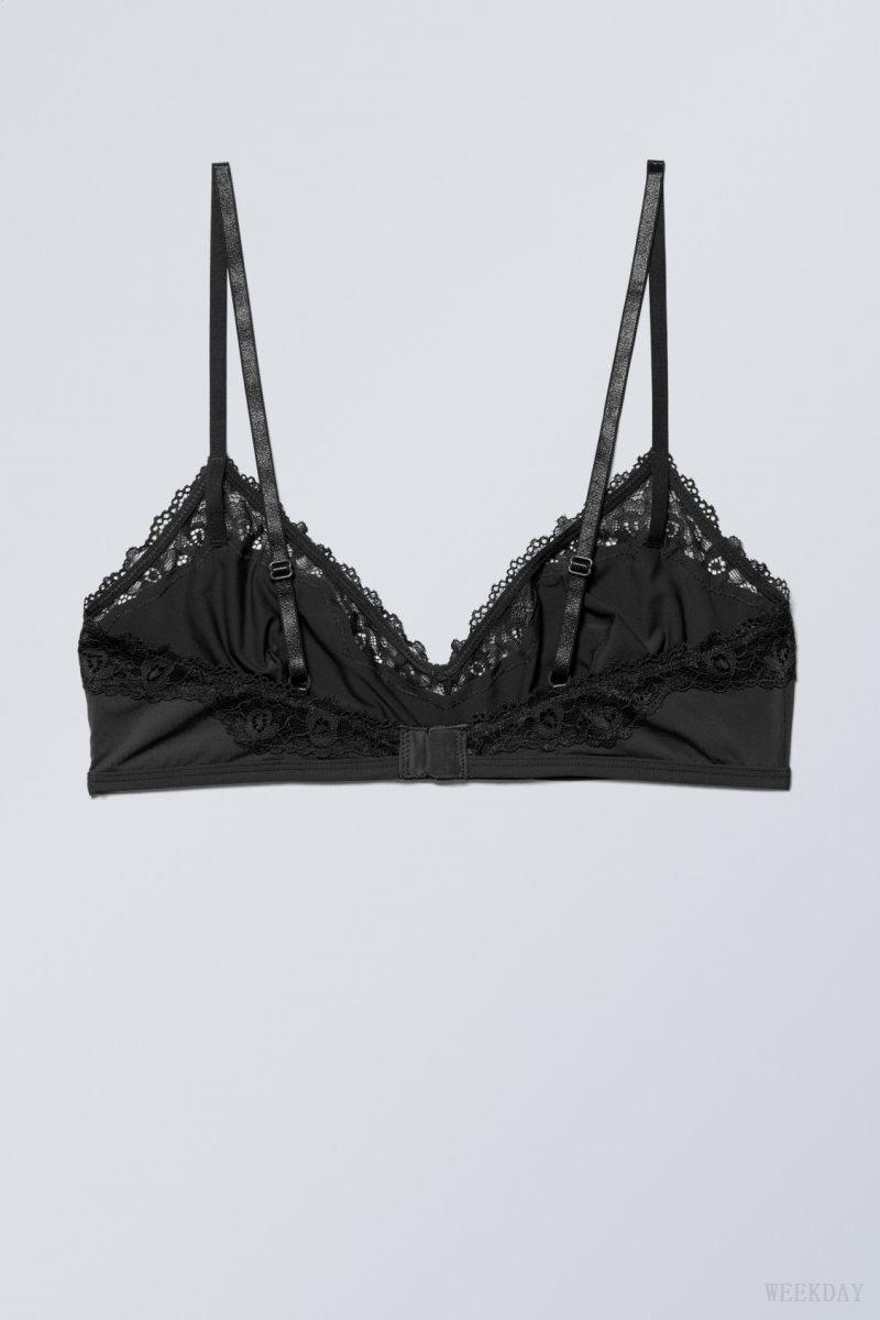 Weekday Cleo triangle bralette Bralette Black | FQZG4014