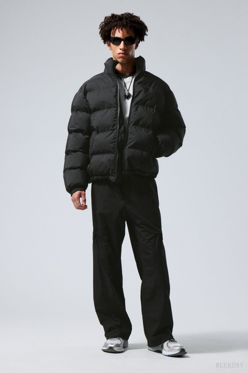 Weekday Cole Puffer Jacket Black | XHYE8223