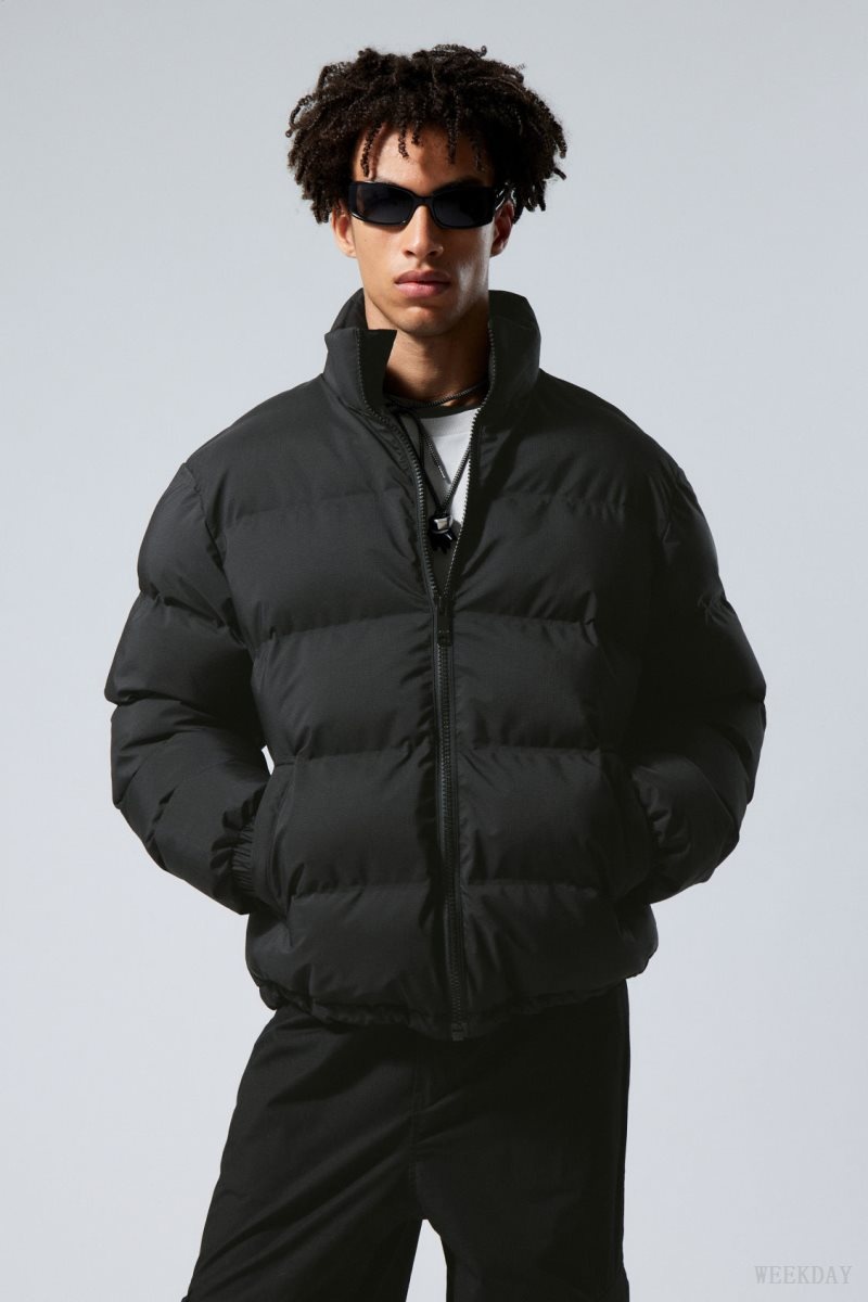 Weekday Cole Puffer Jacket Black | XHYE8223