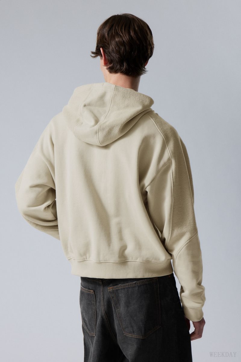 Weekday Craig Zip Hoodie Light Mole | MKFM5982