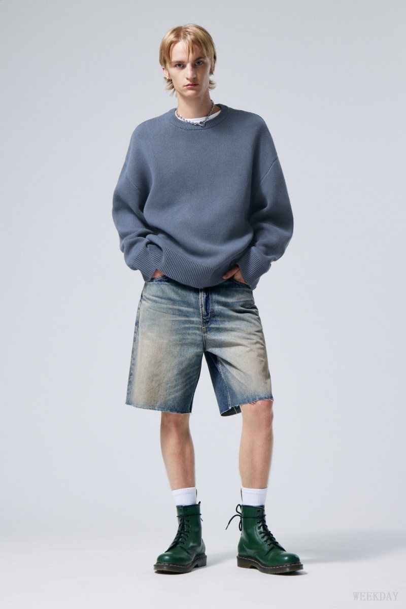 Weekday Cypher Oversized Sweater Blue | WJEE0660