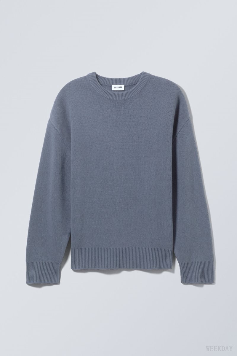 Weekday Cypher Oversized Sweater Blue | WJEE0660