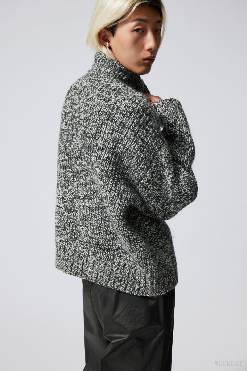 Weekday Cypher Wool Blend Turtleneck Sweater Mole Melange | MLFQ0199