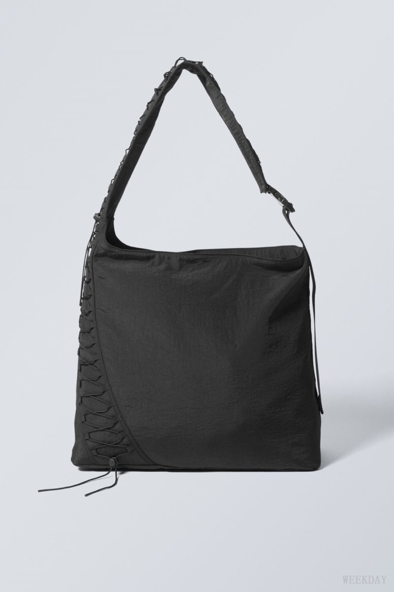 Weekday Dawa Drawstring Shoulder Bag Black | APYB7429