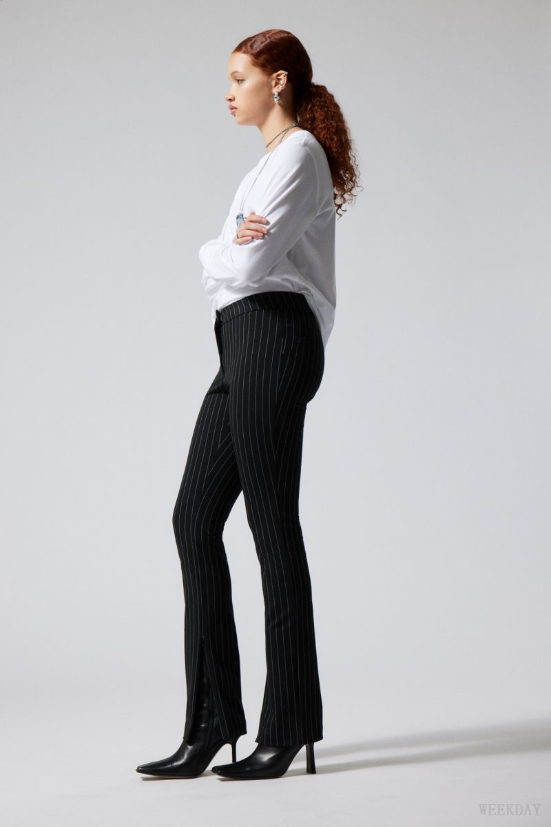 Weekday Dessa slim Trousers Pinstripe | EWUS0832