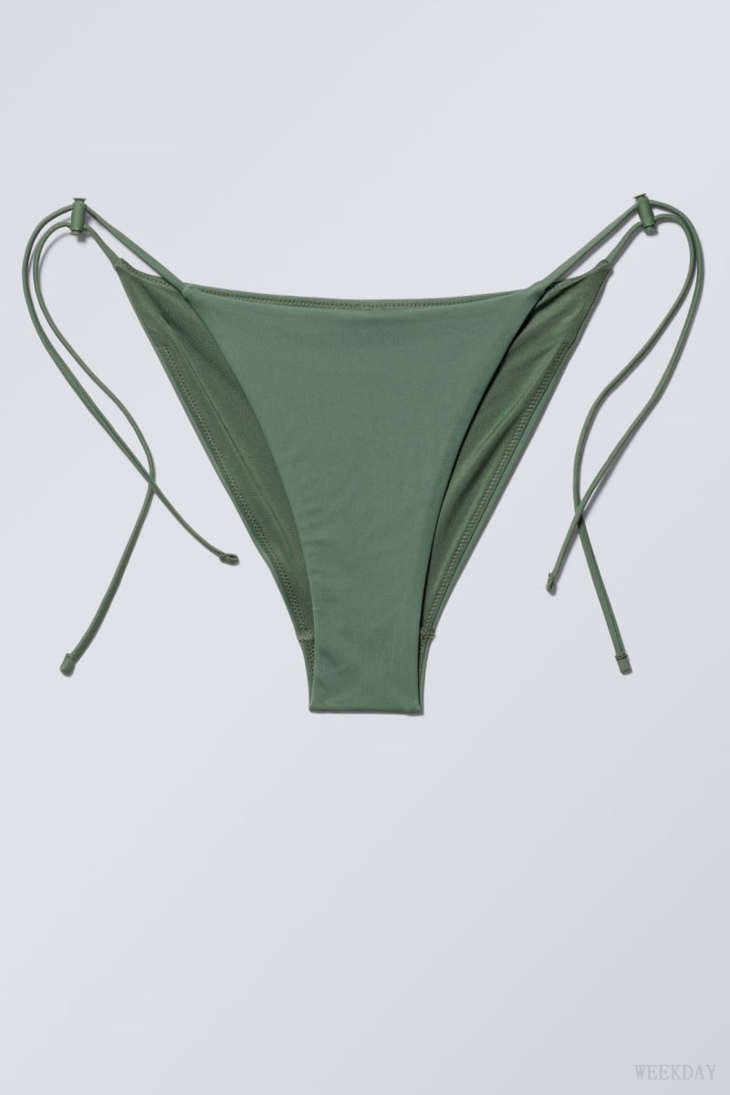 Weekday Drawstring Bikini Bottoms Khaki | XOSC5237