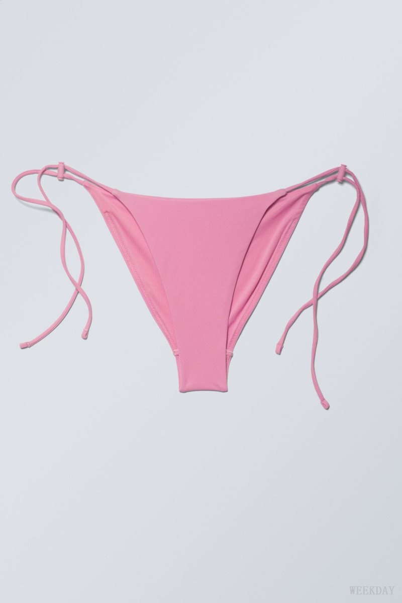 Weekday Drawstring Bikini Bottoms Pink | SOQC4884