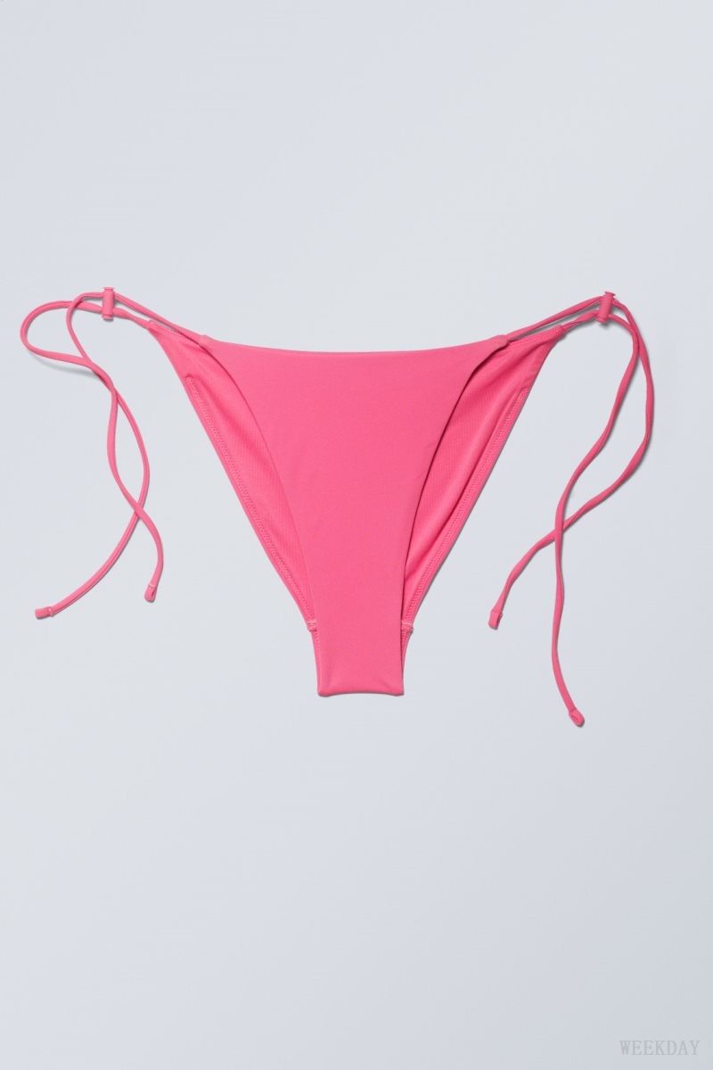 Weekday Drawstring Bikini Bottoms Pink | TNFV0358