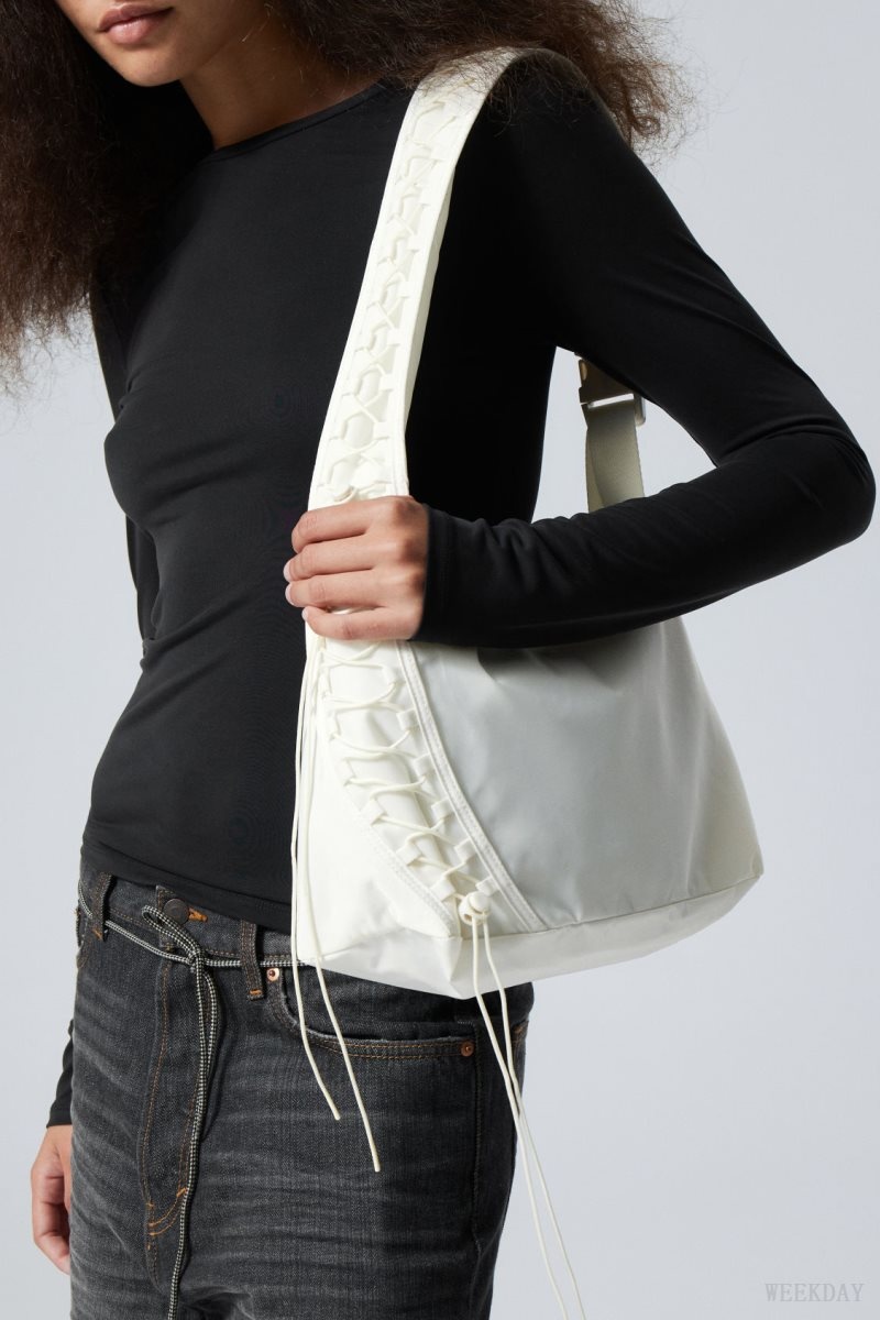 Weekday Drawstring Shoulder Bag White | YYEI0911