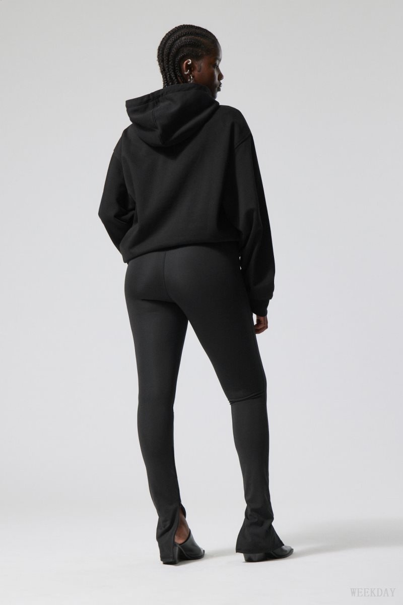 Weekday Drew Zip Tights Black | OQVN8965