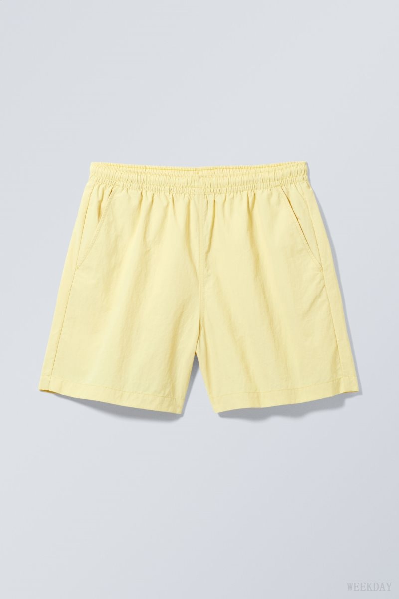 Weekday Ed Contrast Swim Shorts Light Yellow | KBWE9962