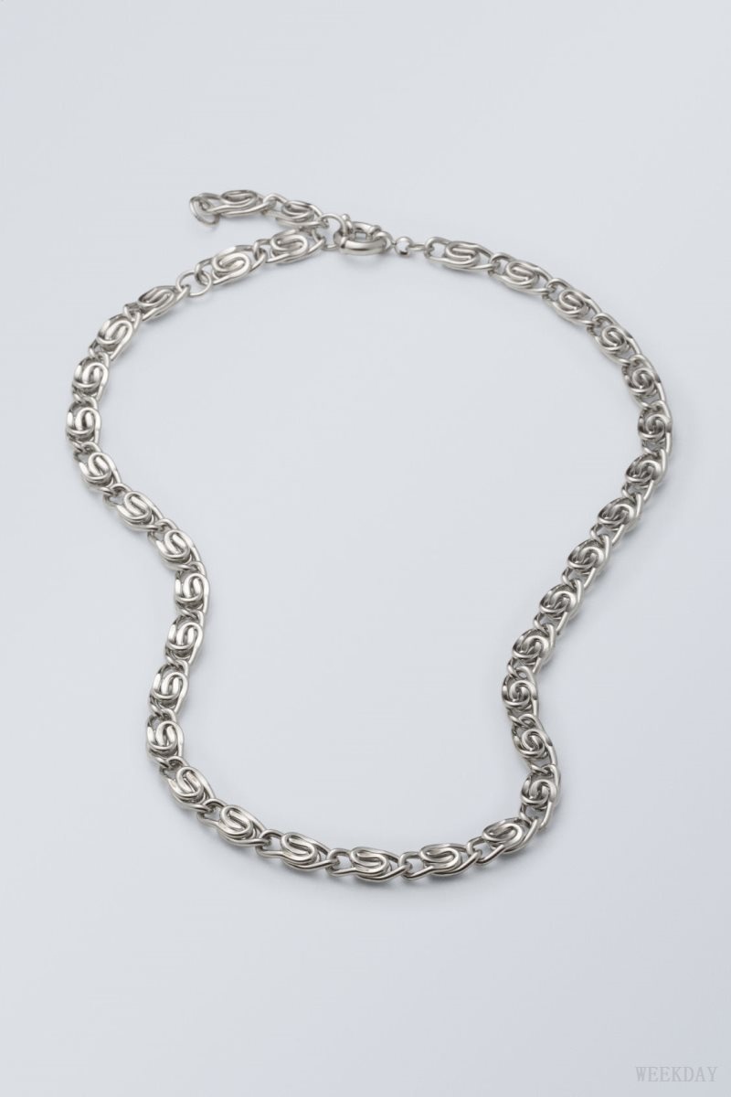 Weekday Eli Chain Necklace Silver | KYTH5890