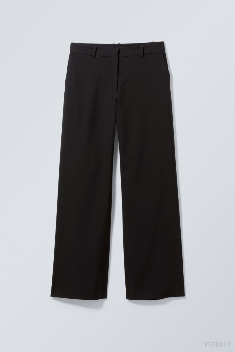 Weekday Emily Low Waist Suiting Trousers Black | ZDEX6528