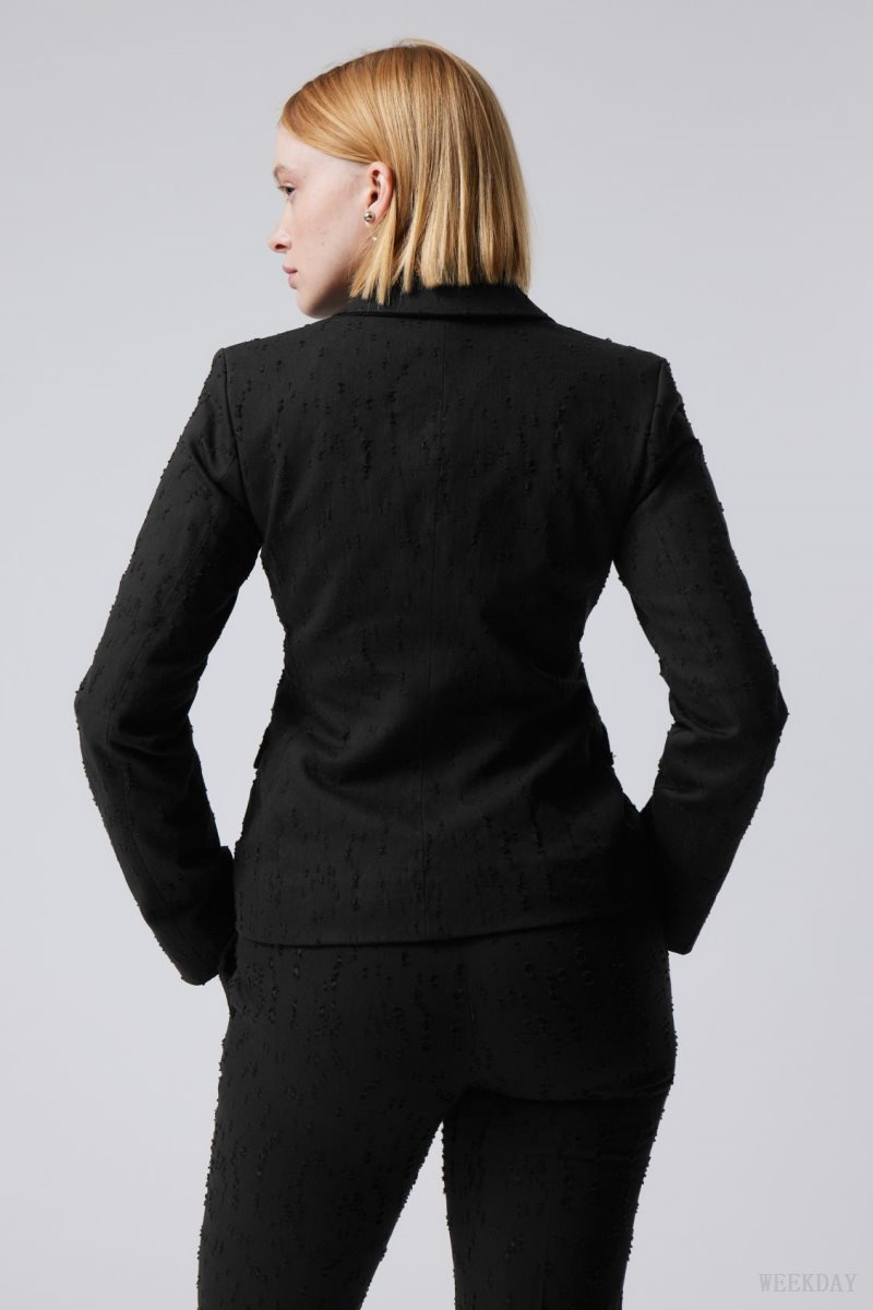 Weekday Esma Fitted Blazer Black / Grey | RLTN2148