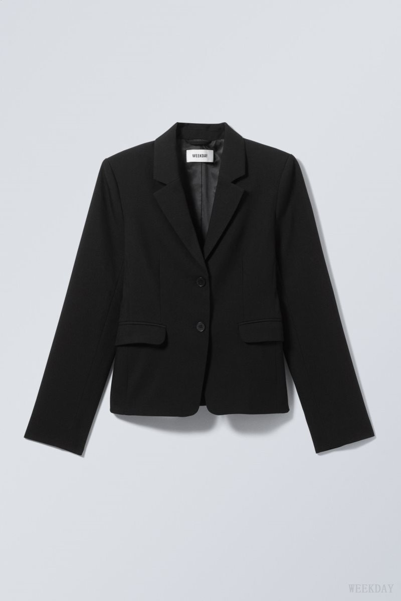 Weekday Esma Fitted Blazer Black | HTAB5030