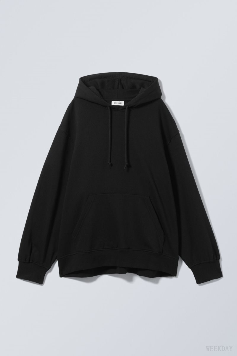 Weekday Essence Relaxed Hoodie Black | MCYW0047