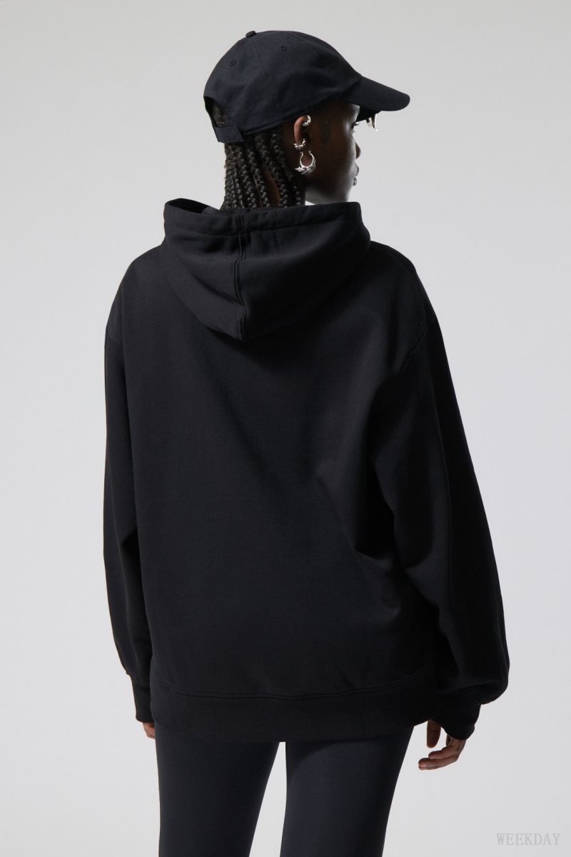 Weekday Essence Relaxed Hoodie Black | MCYW0047