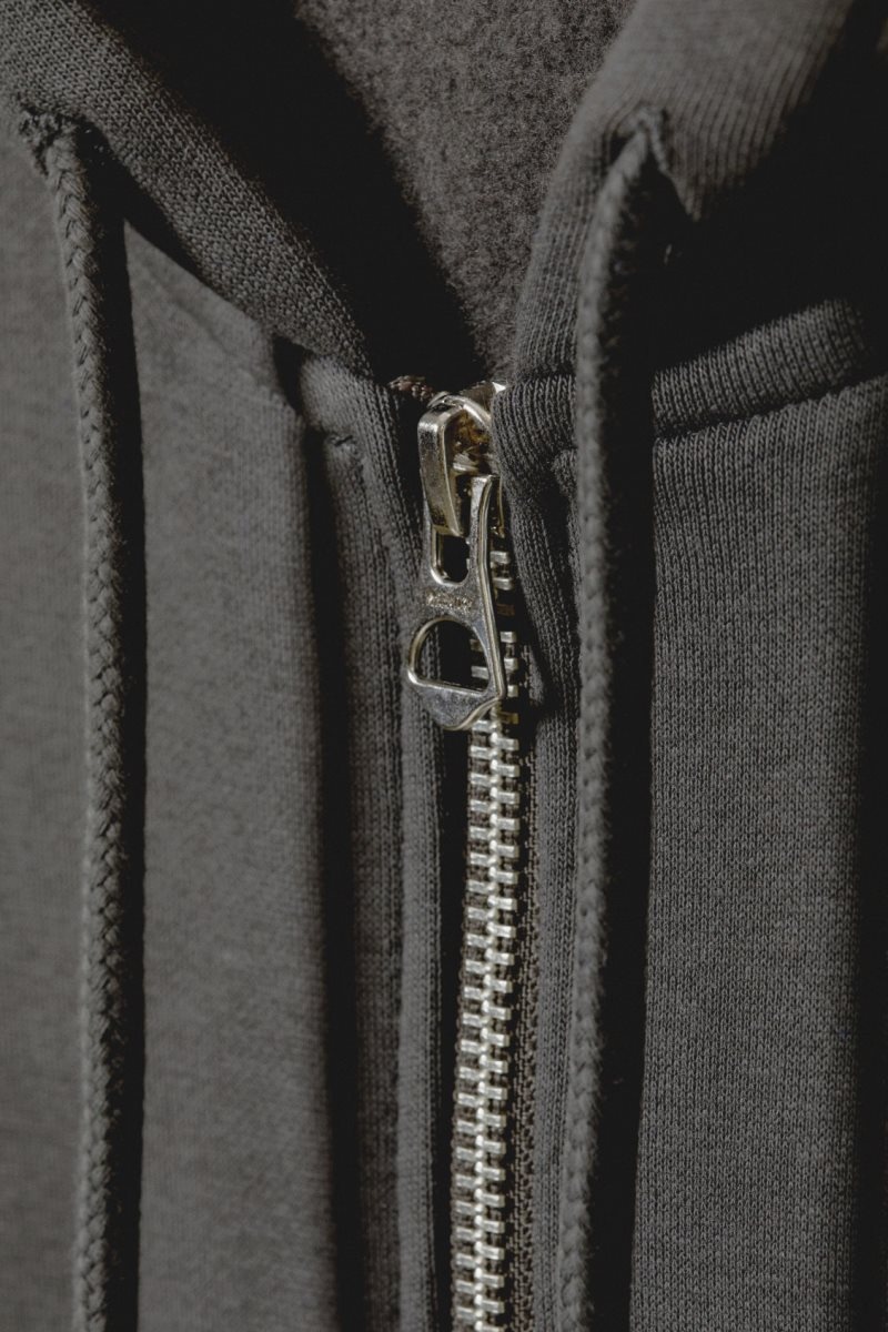 Weekday Essence Standard Zip Hoodie Dark Grey | IZOF5946