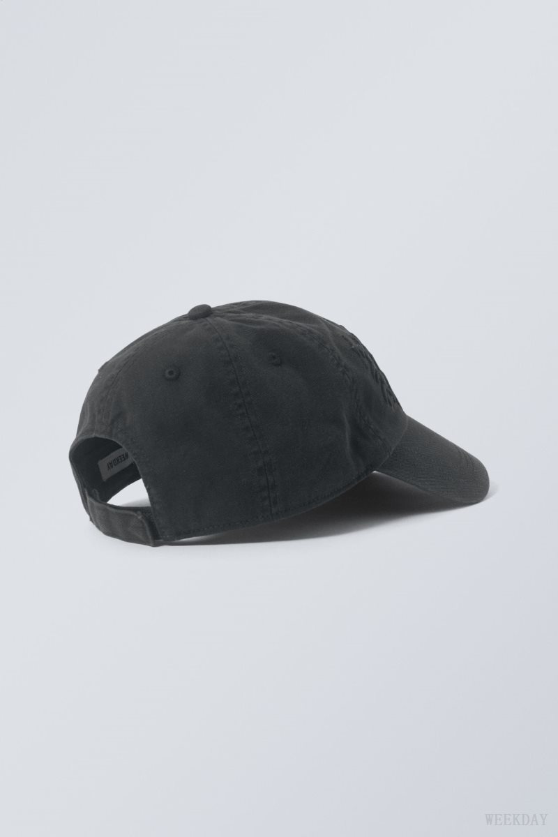 Weekday Essential Embroidery Cap Dark Grey | DHFK8541