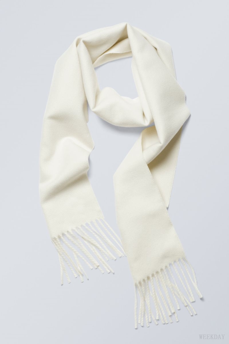 Weekday Essential Scarf Cream White | MQBB6842