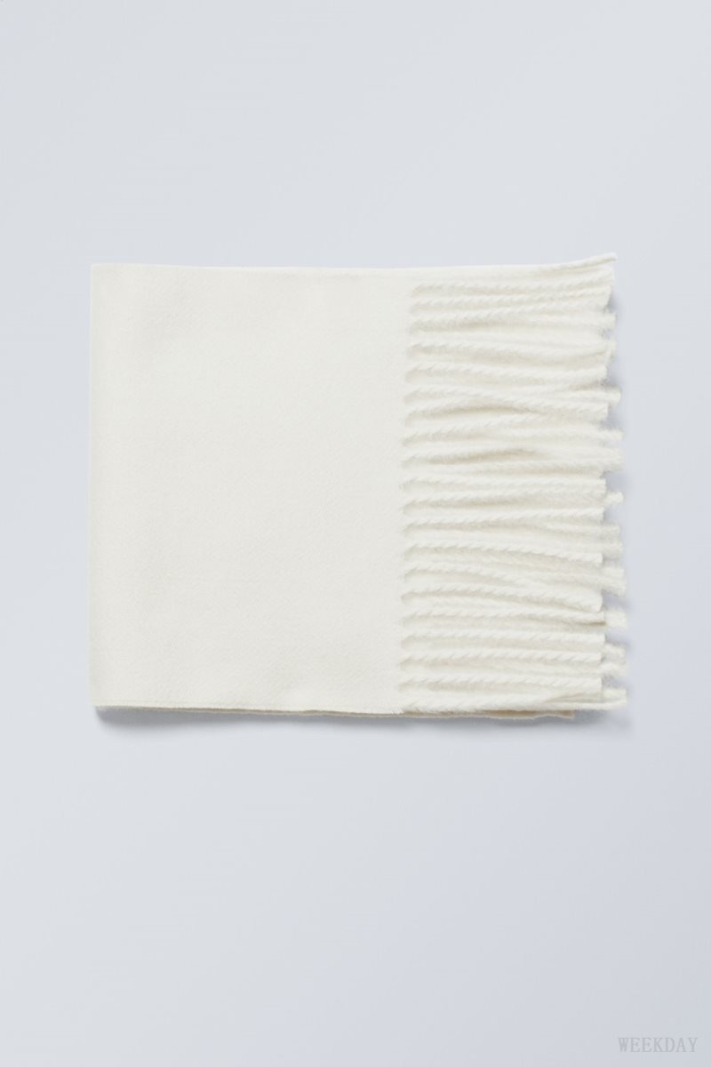 Weekday Essential Scarf Cream White | MQBB6842