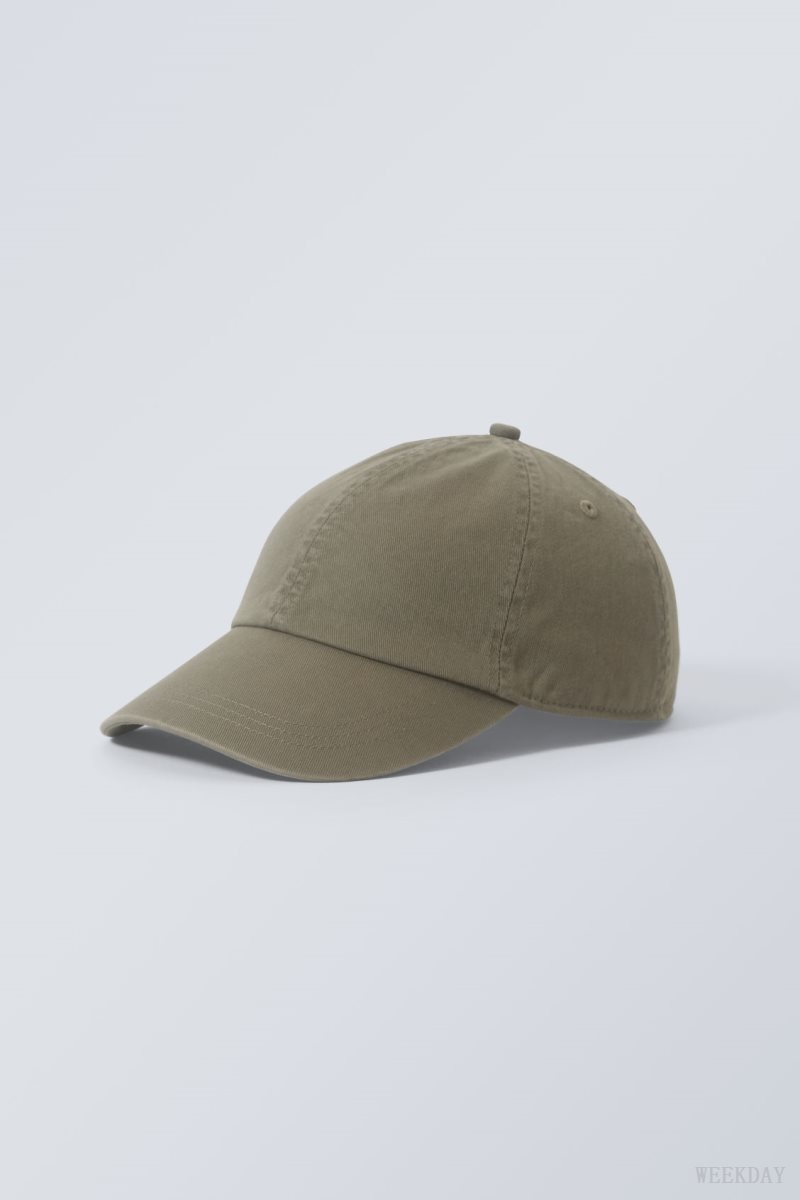 Weekday Essential Washed Cap Khaki | VYNM5775