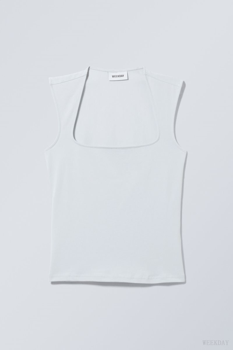 Weekday Esti Tank Top Light Blue | MEGL0212