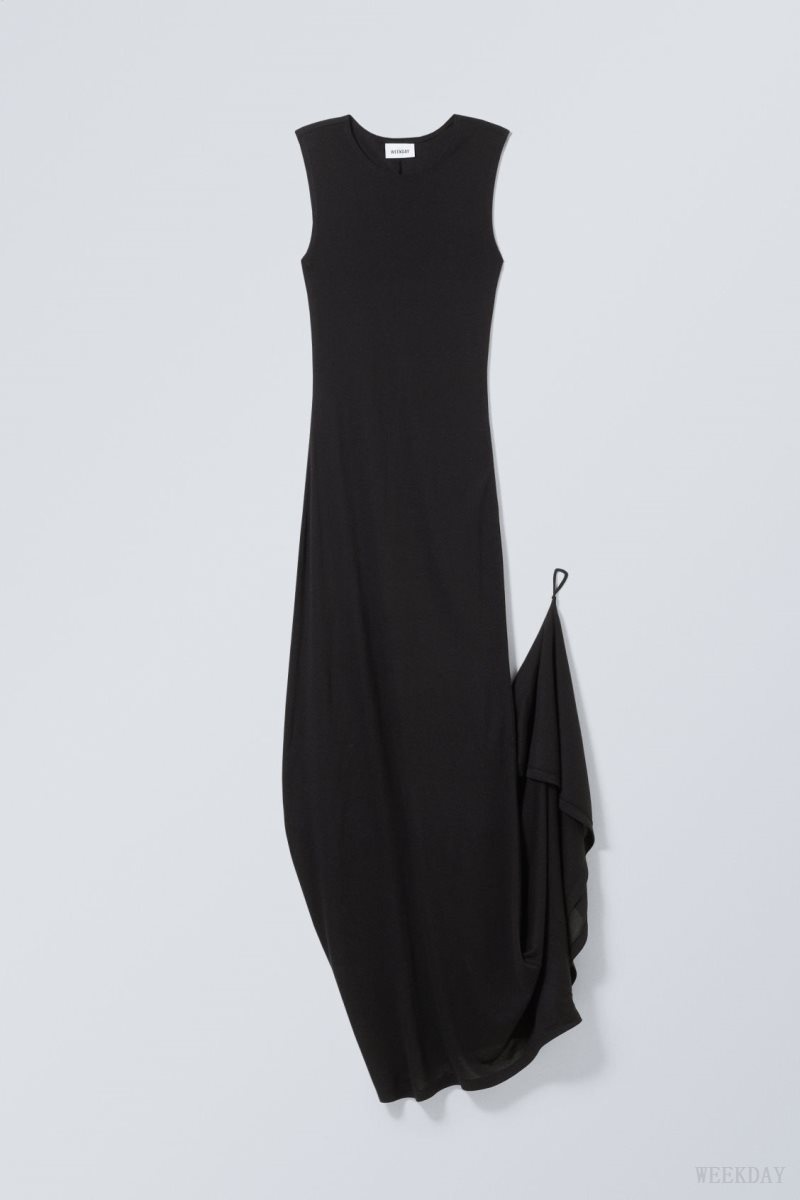 Weekday Eva Maxi Dress Black | FBUI9011