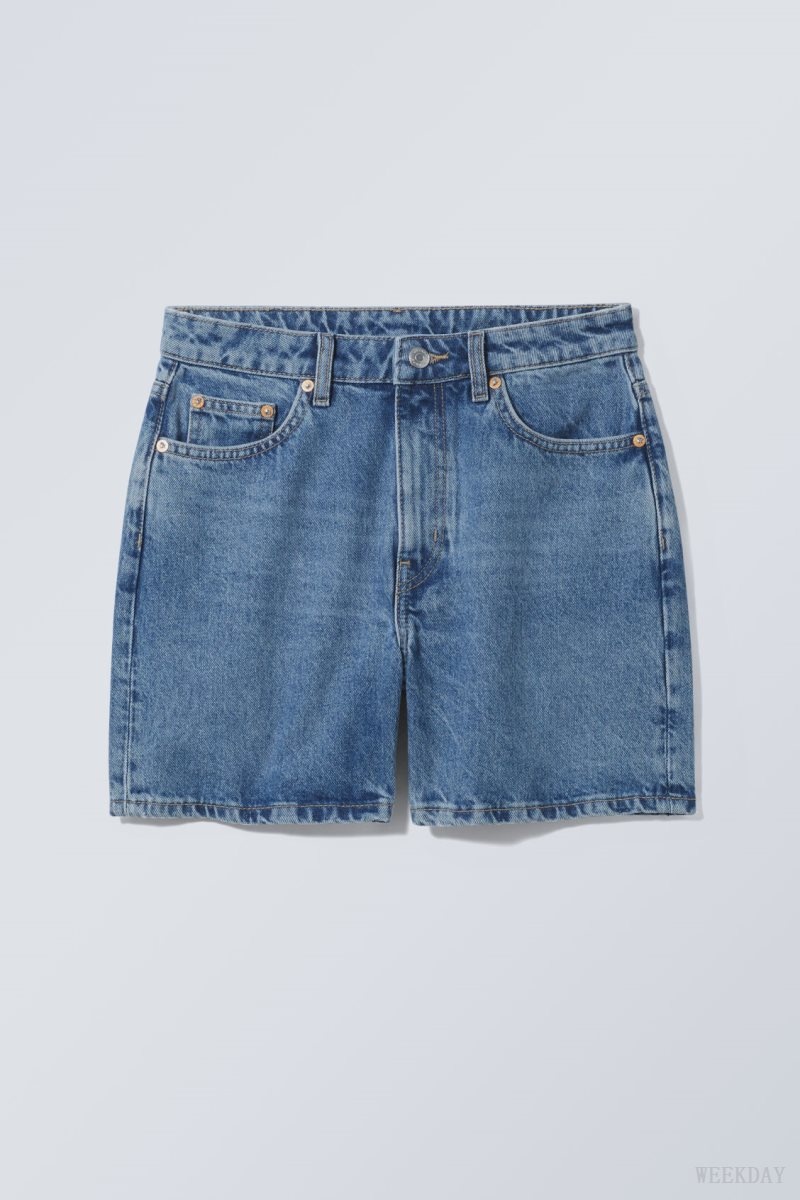 Weekday Eya Denim Shorts Blue | WBCP5407