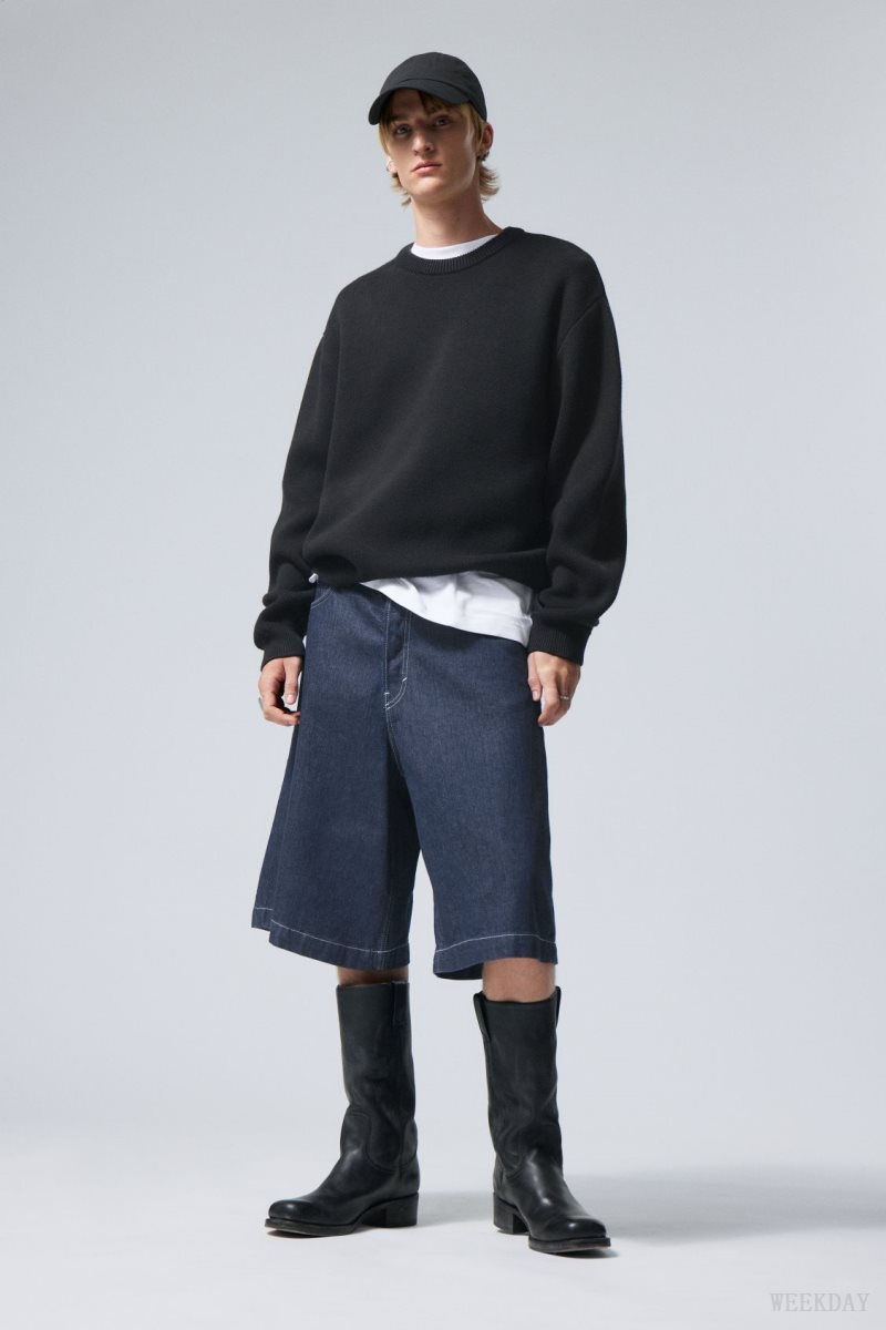 Weekday Fabian Jacquard Knit Sweater Black | HUHK1266