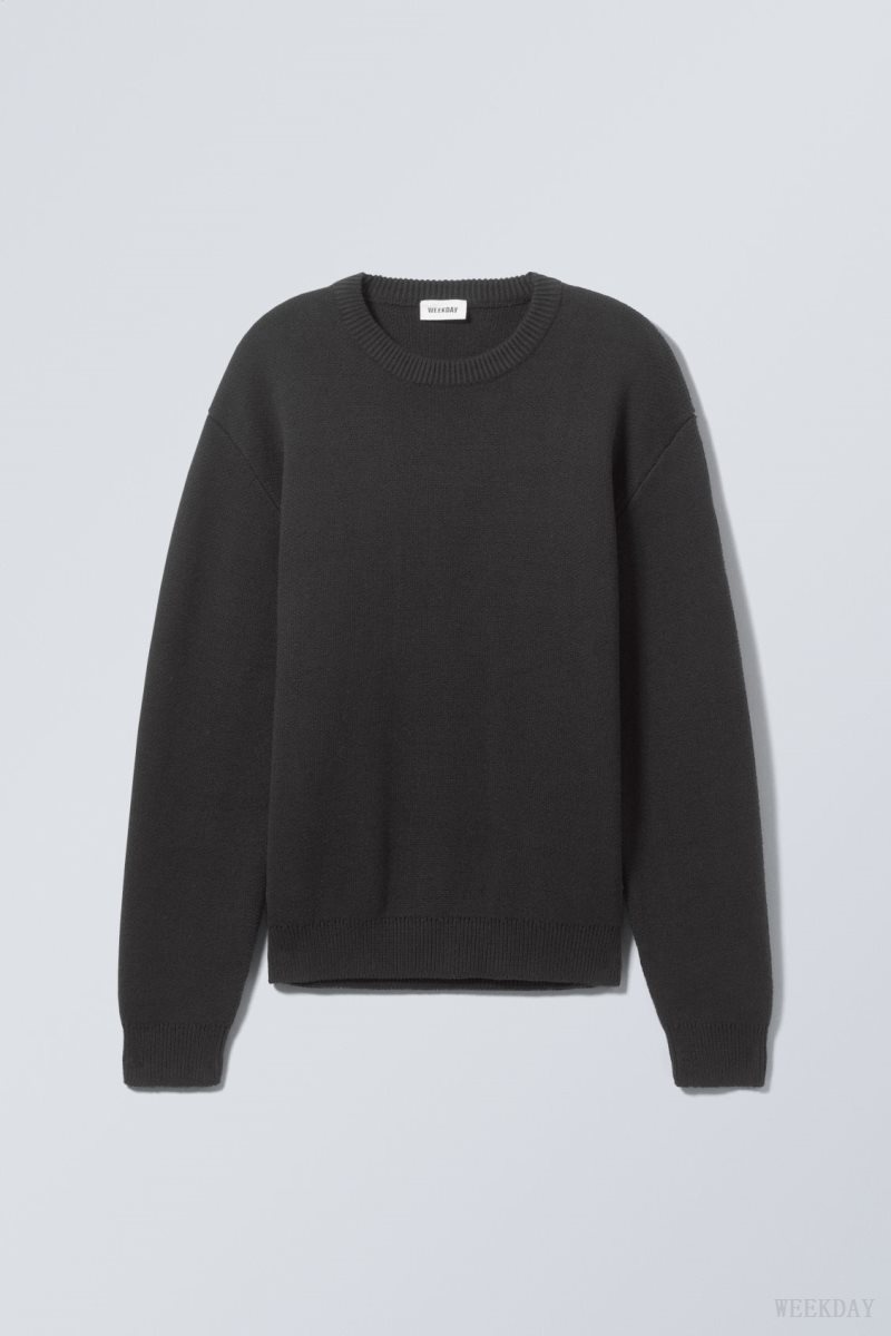 Weekday Fabian Jacquard Knit Sweater Black | HUHK1266