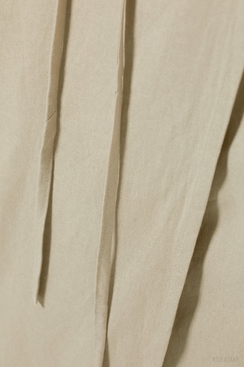 Weekday Fold Linen Mix Long Skirt Beige | TWIY4545