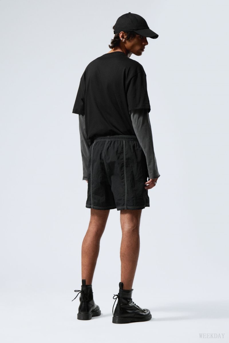 Weekday Fred Relaxed Shorts Black | SKDZ5330