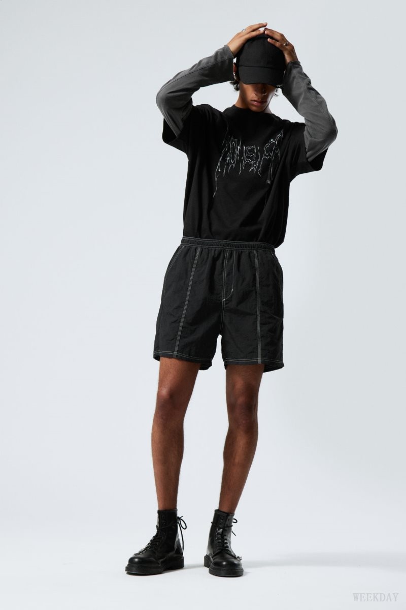 Weekday Fred Relaxed Shorts Black | SKDZ5330