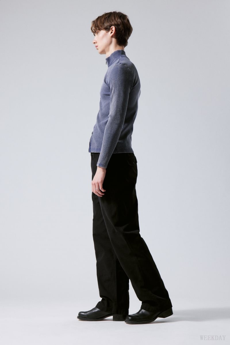 Weekday Frej Relaxed Workwear Trousers Black | JQRQ7447