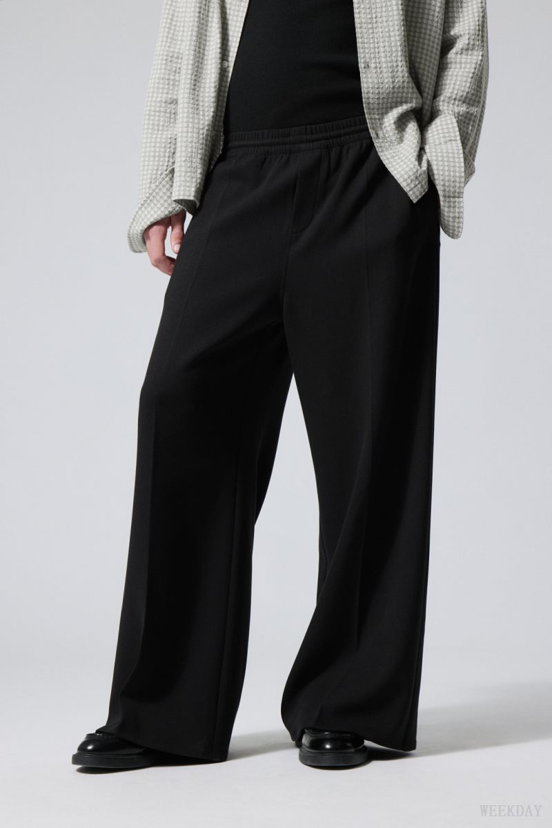 Weekday Gabriel Loose Trousers Black | RVSS1682