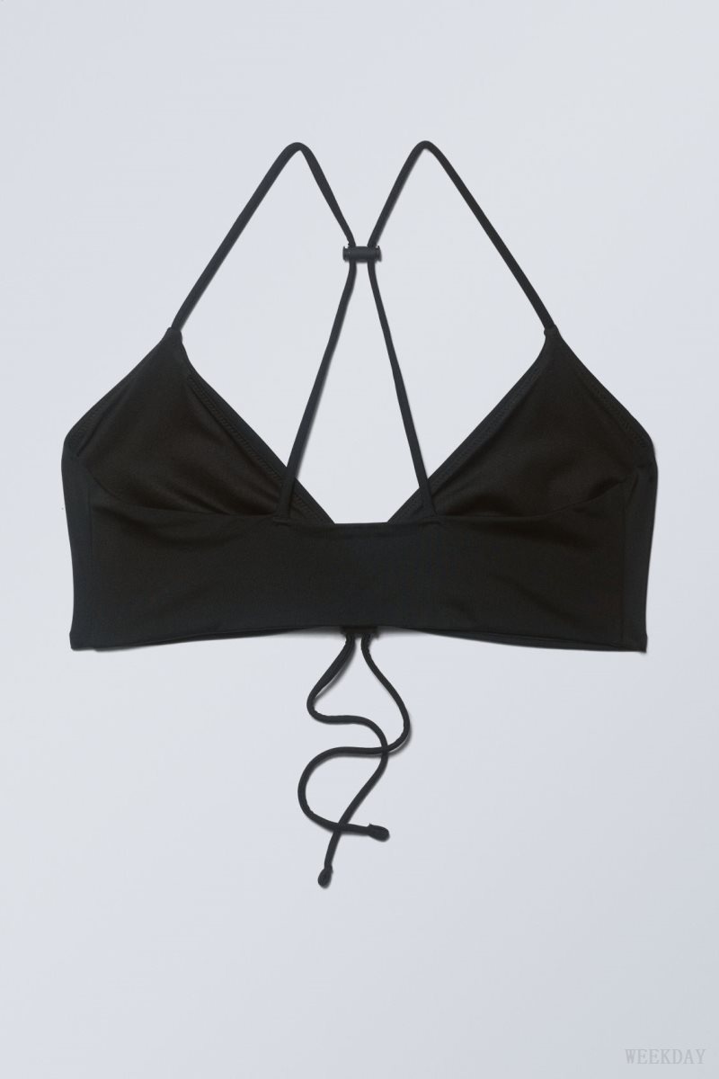 Weekday Gathered Bikini Top Black | JZZI9667