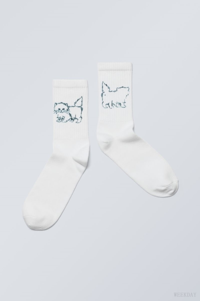 Weekday Graphic Sport Sock Extrovert Kitten | CSXG1276