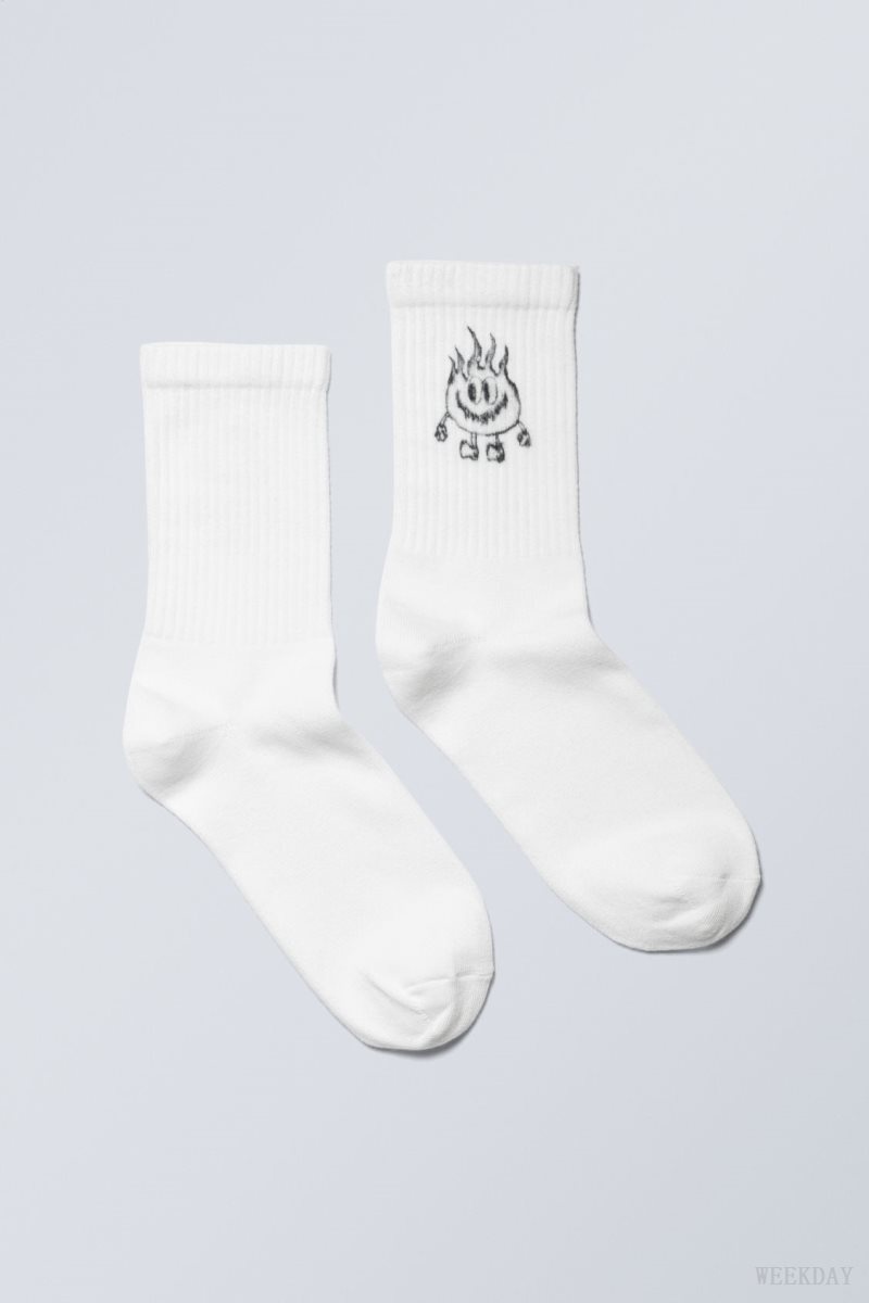 Weekday Graphic Sport Sock Happy Flame | XLJB2843