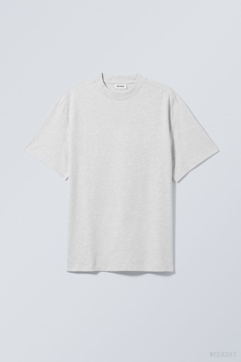 Weekday Great Heavyweight T-shirt Light Grey | EGMY1425