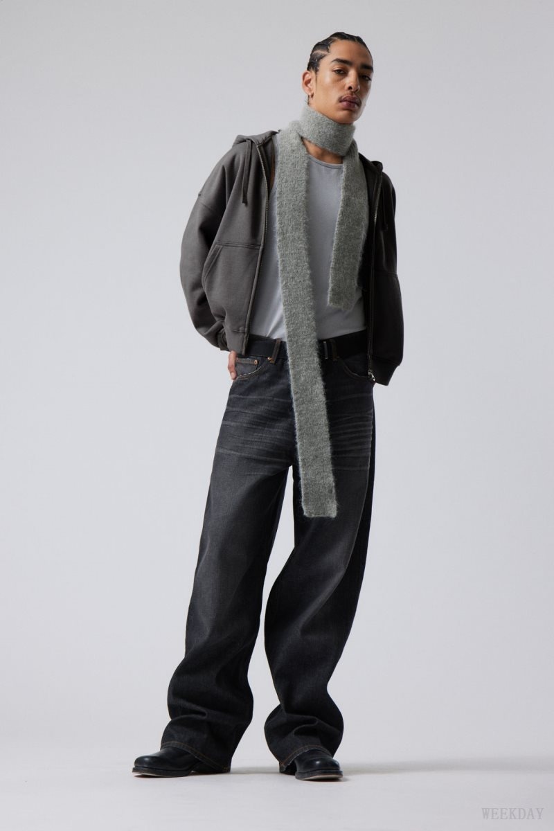 Weekday Hairy Slim Scarf Grey | RCGW2291