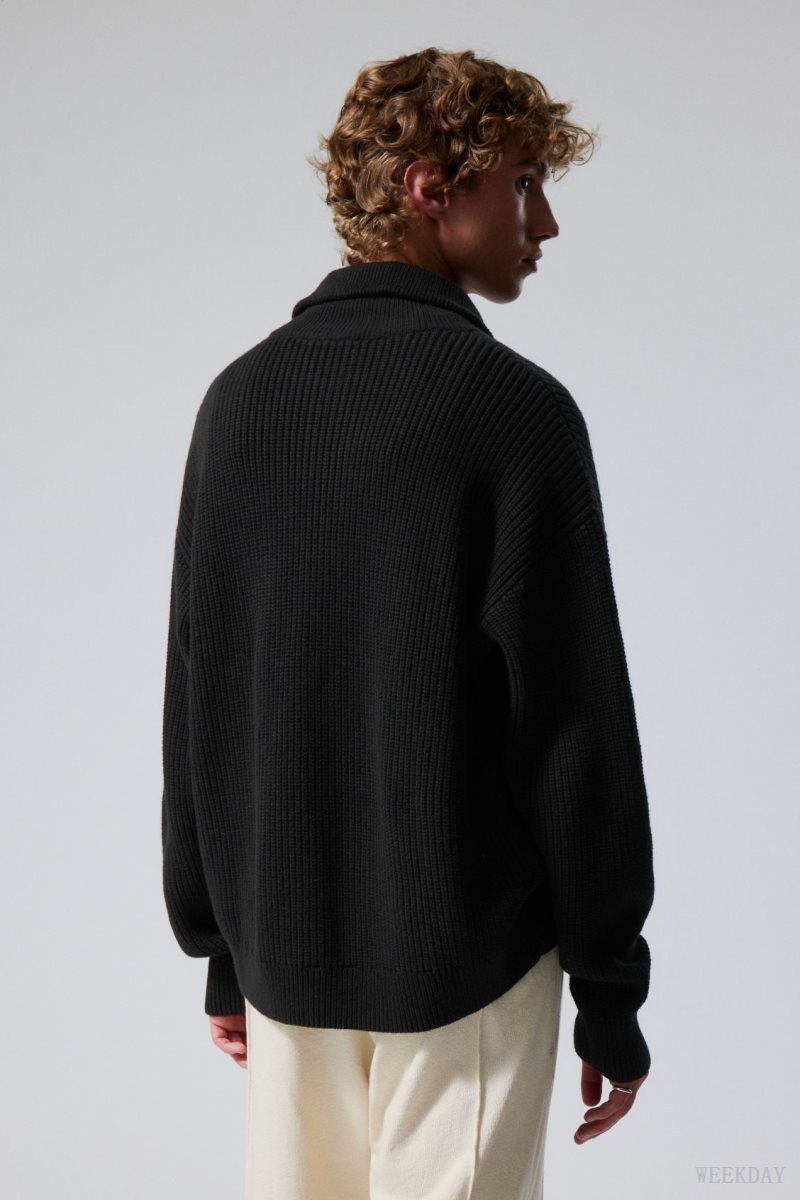 Weekday Harry Wool Blend Sweater Black | BSNL7751