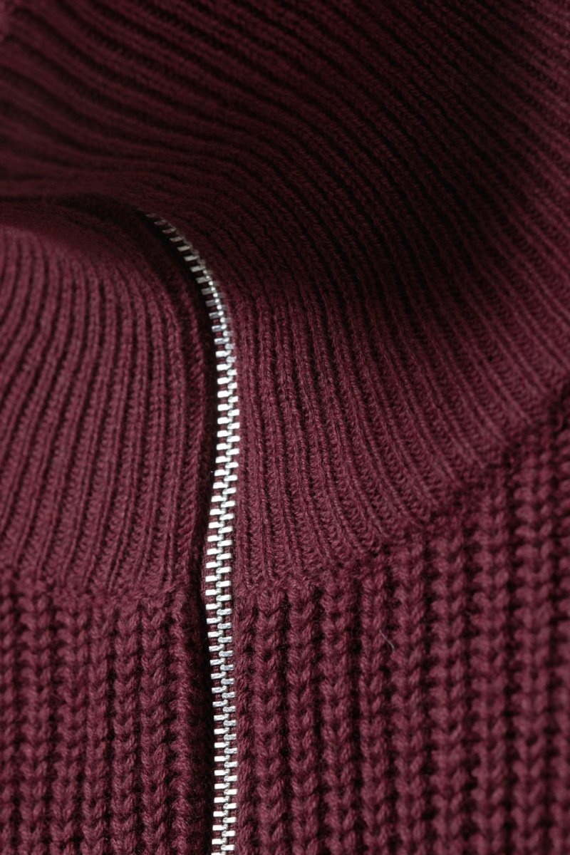 Weekday Harry Wool Blend Sweater Burgundy | DJFF8628