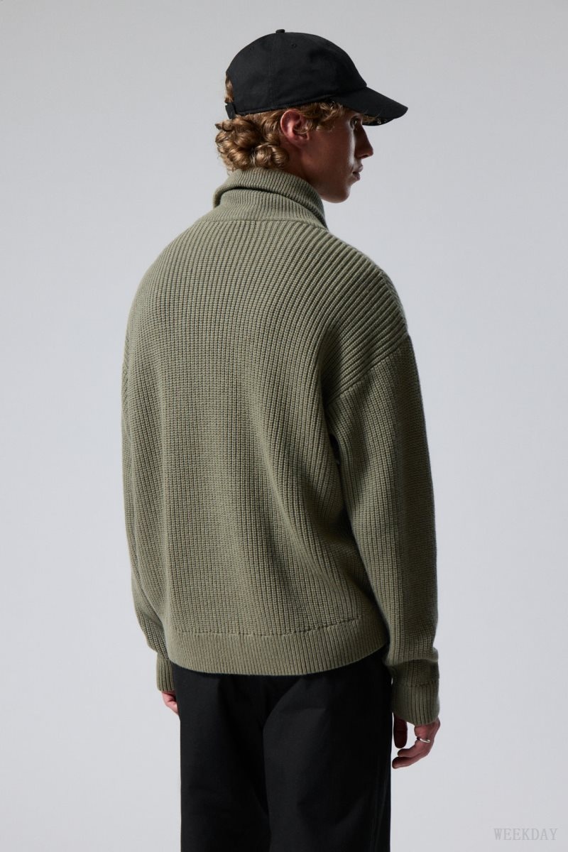 Weekday Harry Wool Blend Sweater Khaki | BPSS8090