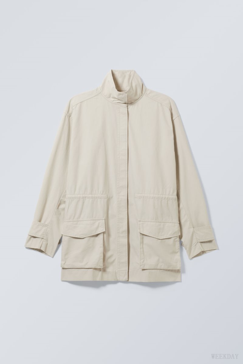 Weekday Hayden Workwear Jacket Beige | IKTK1557