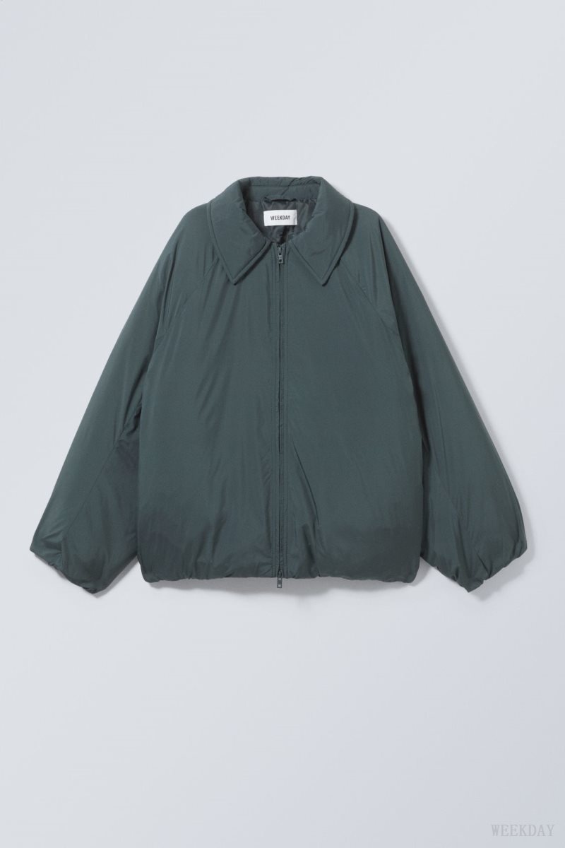 Weekday Helena Padded Jacket Dark Green | HSKX1717