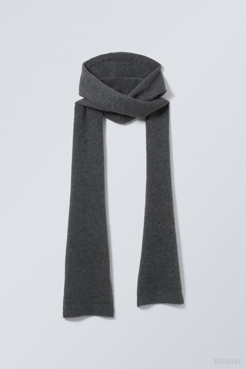 Weekday Hood Scarf Dark Grey | SFCD1179