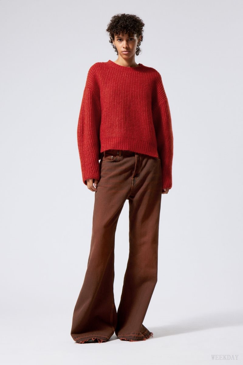 Weekday Ivy Knit Sweater Red | AGTR0556