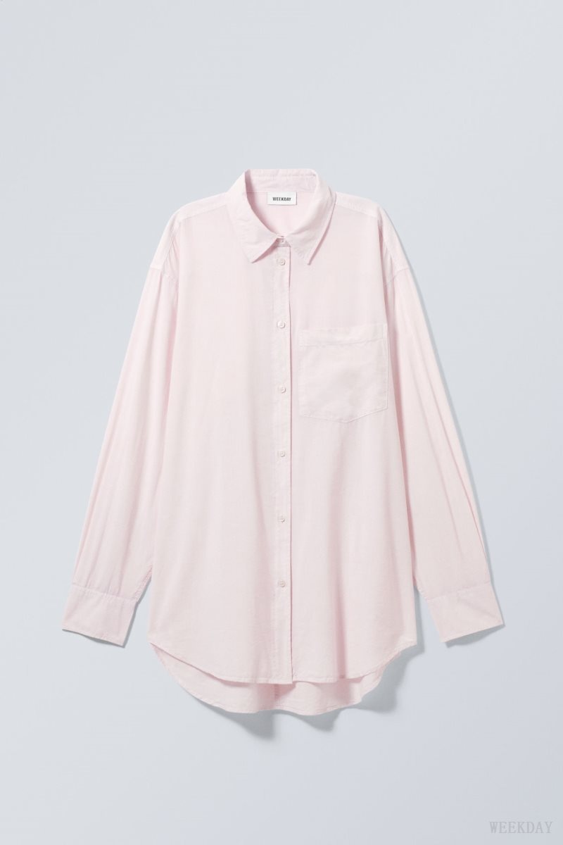 Weekday Jody Oversized Shirt Pink | LMKZ2056