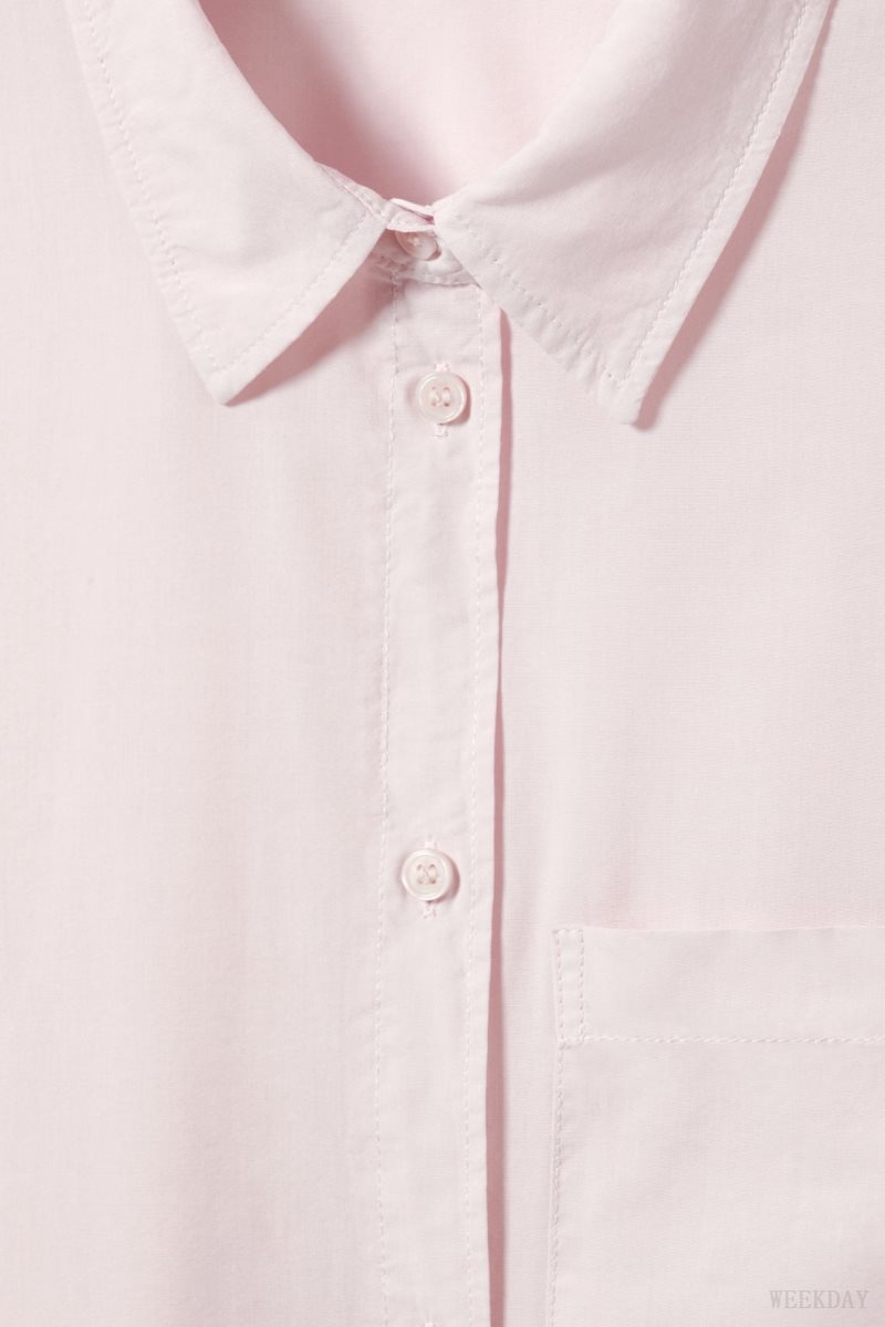 Weekday Jody Oversized Shirt Pink | LMKZ2056